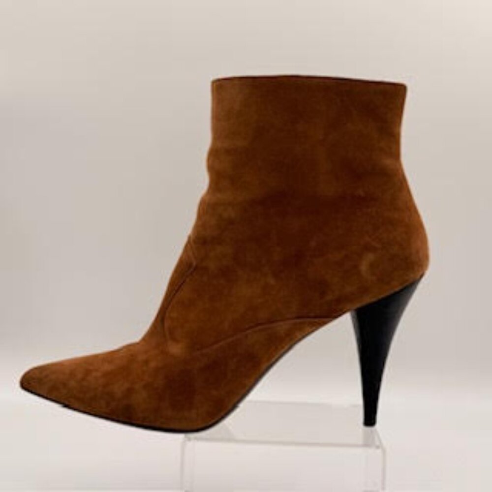 AllSaints Brown Suede Pointed Toe Stiletto Ankle Boots Western Chic 41 (10) - Picture 10 of 16